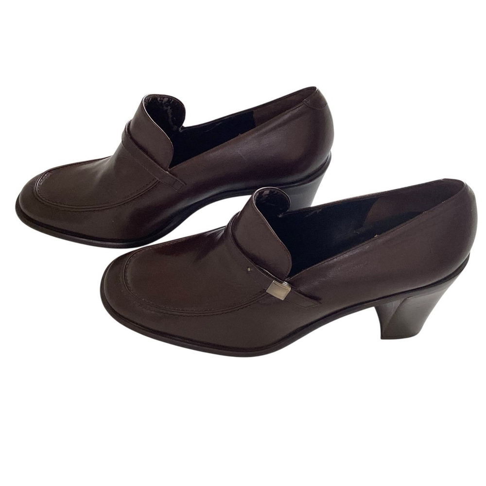 Banana Republic Shoes Women‎ Sz 10 Brown Loafers Chunky Heel Y2K 90's Leather